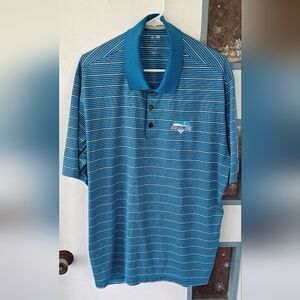Blue Striped Golf Polo Shirt